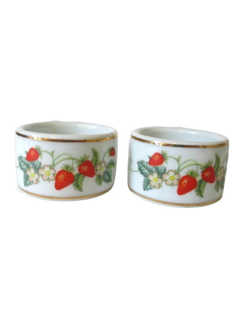 Vintage Avon Strawberry Napkin Rings (Set of 2) - 1980s Dinnerware
